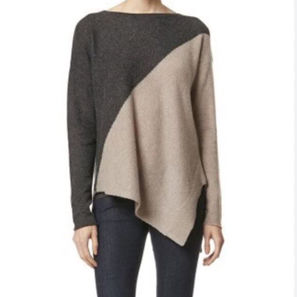 360 Cashmere Asymmetrical Color block Cashmere Sweater - Picture 1 of 13
